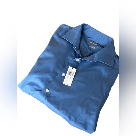 Michael Kors Slate Blue Button Down Long Sleeve Shirt Sz L NWT - Picture 14 of 16